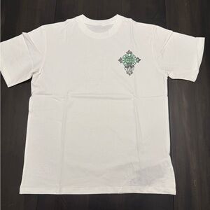 Chrome Hearts Green Horseshoe Cross T-Shirt – White
